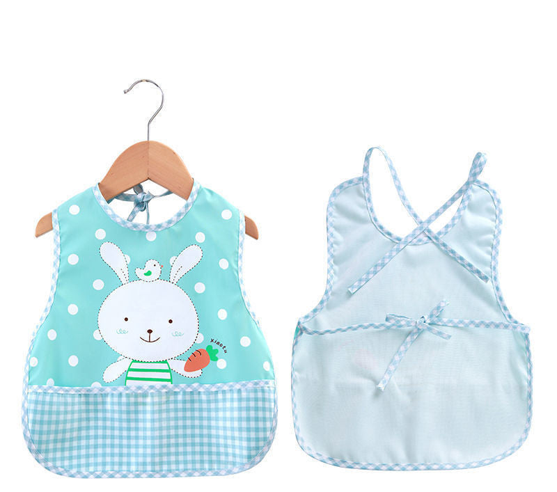 Sleeveless Waterproof Baby Bib with Food Catcher – Cute & Mess-Free Mealtime