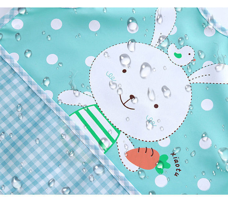 Sleeveless Waterproof Baby Bib with Food Catcher – Cute & Mess-Free Mealtime