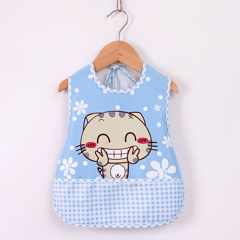 Sleeveless Waterproof Baby Bib with Food Catcher – Cute & Mess-Free Mealtime