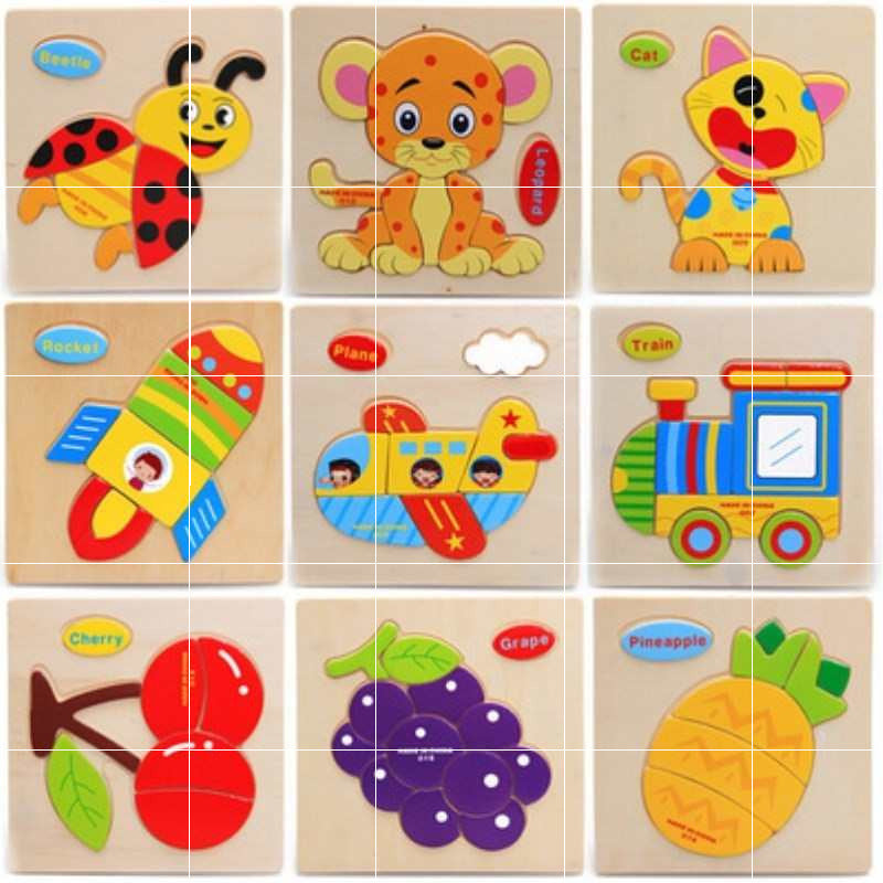 Wooden Jigsaw Puzzle Set β Cartoon Learning Toys for Toddlers (32-Piece Set)
