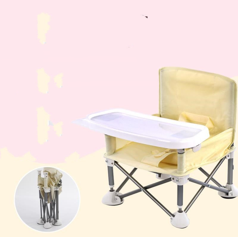 Foldable Baby Dining Chair – Portable High Chair with Safety Belt, Tray & Storage Bag (3+ Months)
