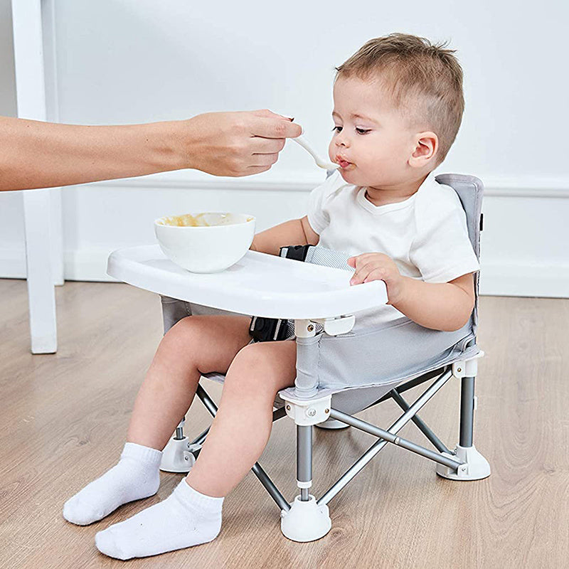 Foldable Baby Dining Chair – Portable High Chair with Safety Belt, Tray & Storage Bag (3+ Months)