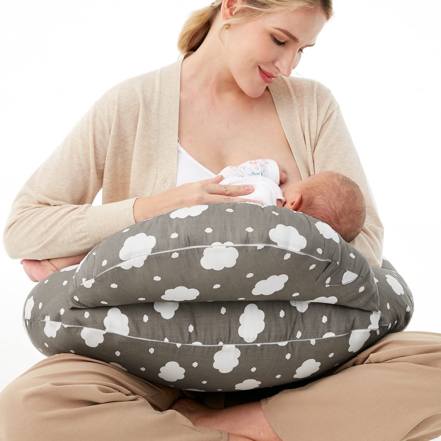 Multifunctional Nursing & Breastfeeding Pillow – Soft Support for Mom & Baby (Removable Cover)