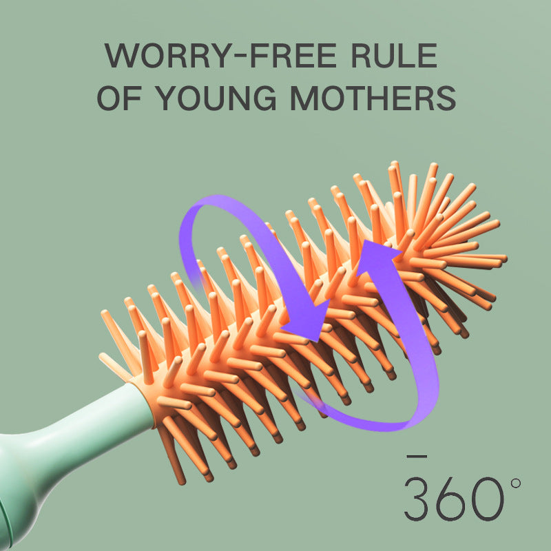 Electric Silicone Bottle Brush Set – 360° Rotating Baby Bottle & Pacifier Cleaner with Rechargeable Battery