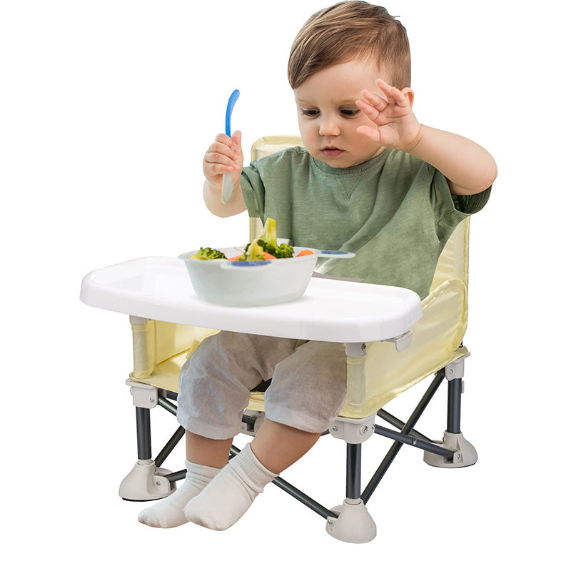 Foldable Baby Dining Chair – Portable High Chair with Safety Belt, Tray & Storage Bag (3+ Months)