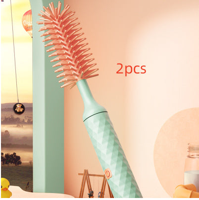 Electric Silicone Bottle Brush Set – 360° Rotating Baby Bottle & Pacifier Cleaner with Rechargeable Battery
