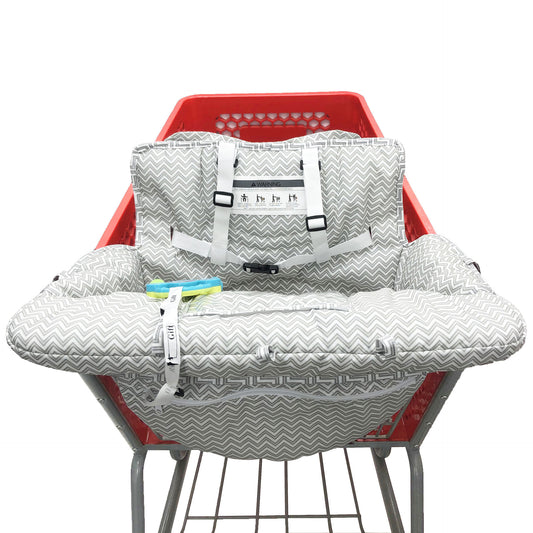 2-in-1 Cushioned Shopping Cart & High Chair Cover – Portable & Foldable with Carry Bag