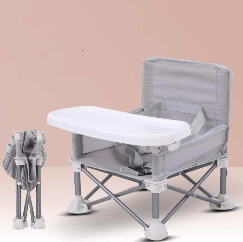 Foldable Baby Dining Chair – Portable High Chair with Safety Belt, Tray & Storage Bag (3+ Months)