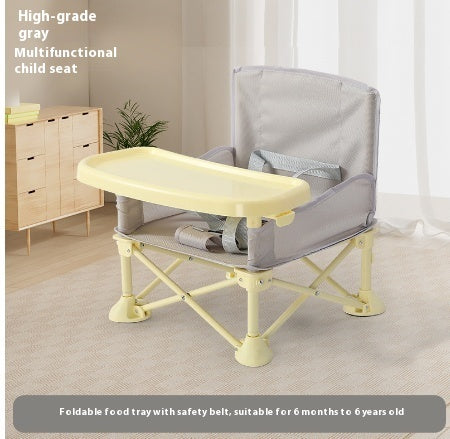 Foldable Baby Dining Chair – Portable High Chair with Safety Belt, Tray & Storage Bag (3+ Months)