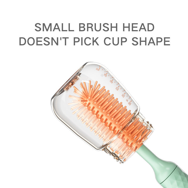 Electric Silicone Bottle Brush Set – 360° Rotating Baby Bottle & Pacifier Cleaner with Rechargeable Battery