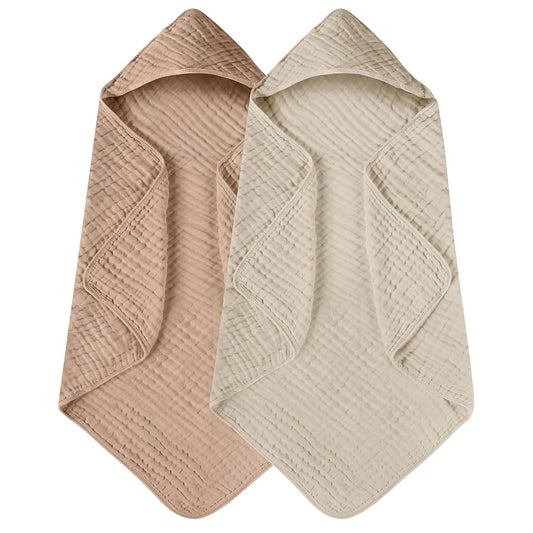 Hooded Baby Towel – Ultra-Soft Muslin Cotton Bath Towel for Newborns & Toddlers (90x90cm)